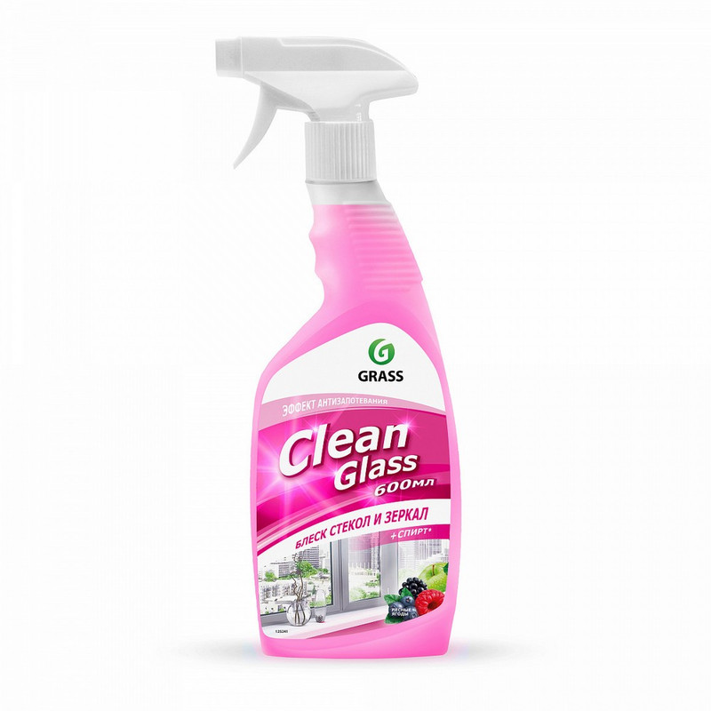 125241 Grass, "Clean Glass" лесные ягоды, Чистящее средство для стекол и зеркал (флакон 600мл)
