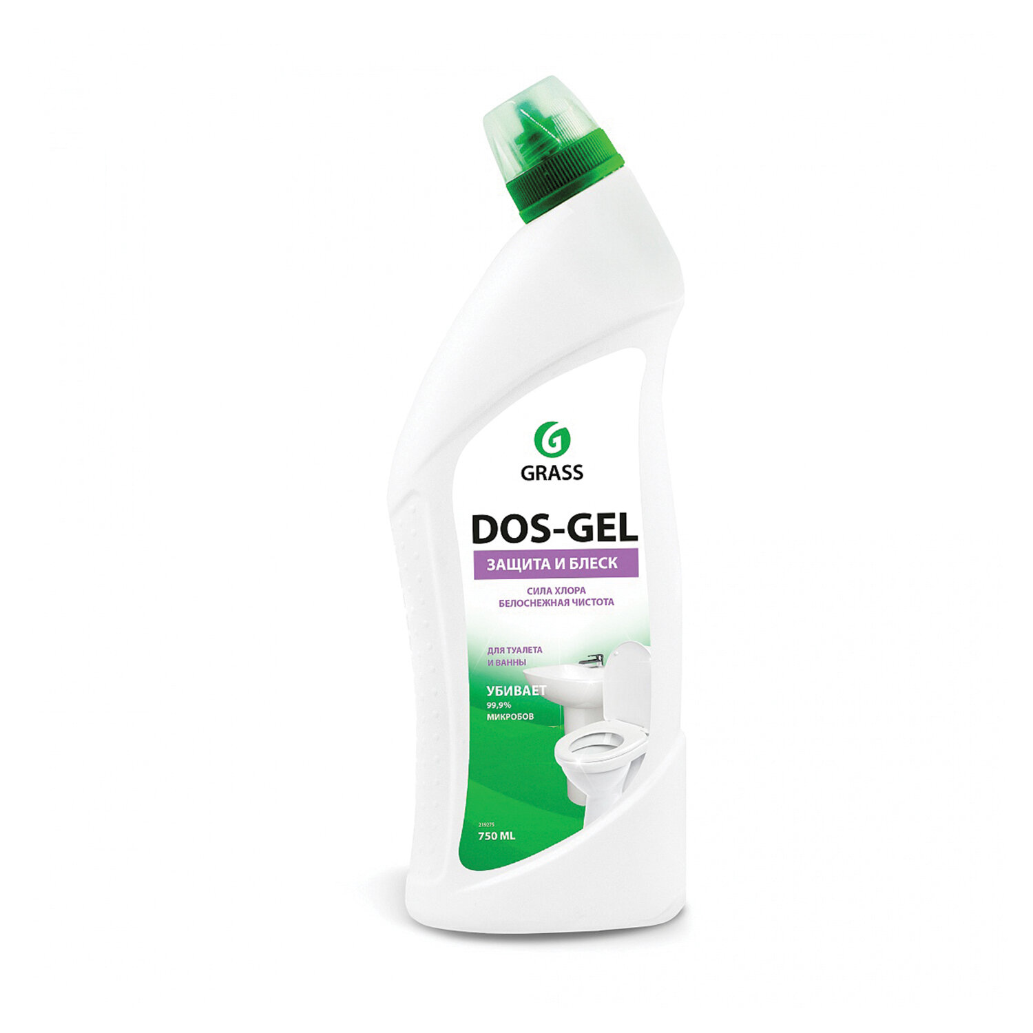 219275 Grass, Grass dos-gel с хлором, Средство для уборки санитарных зон, гель 750 мл