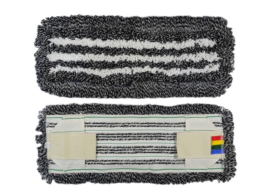 CPBM-40KU Моп плоский тафтинговый темный комби (хлопок/ПЭФ + микрофибра), карман + язык, 40с