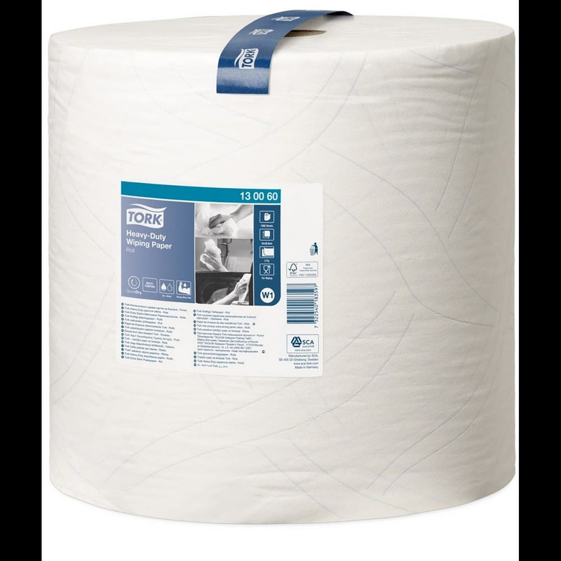 130060 _ВЫВОД_ Протирочная бумага в рулоне 340 м 2 слоя 36,9х34 см (дхш) цв.бел совм. с w1 1000 л. в рул.