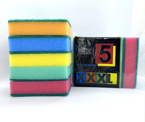 Губки для мытья посуды  Гранд-5  110х70х30 мм PRIDE  (5 в уп.) / 30