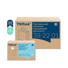 392201 Нетканный протирочный материал повышенной прочности Tellus, 1 слой, цв. белый, (100л в рулоне), WM5