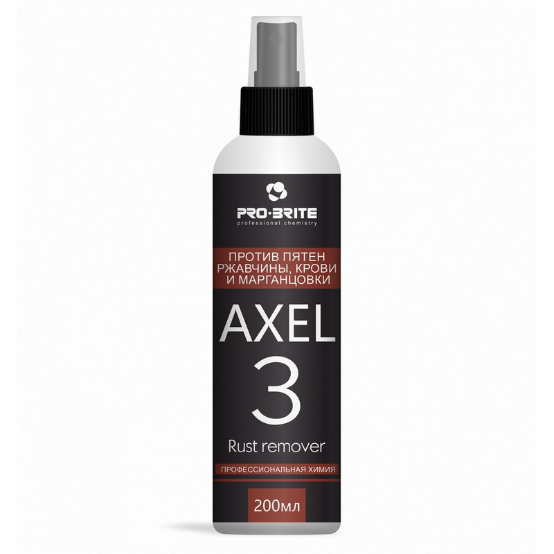 046-02 Pro-Brite, Axel-3 rust remover, Средство против пятен ржавчины, марганцовки, крови, 0,2л