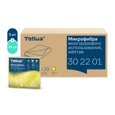 302201 Микрофибра многоразового использования Tellus (ТОРК) , цв. желтый, (5шт в упак)
