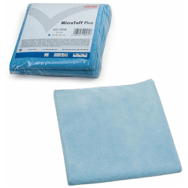 174192 Салфетка Виледа МикроТафф Плюс, 38*38 см, синий (5 шт в уп) (ст арт 169918)/ 100