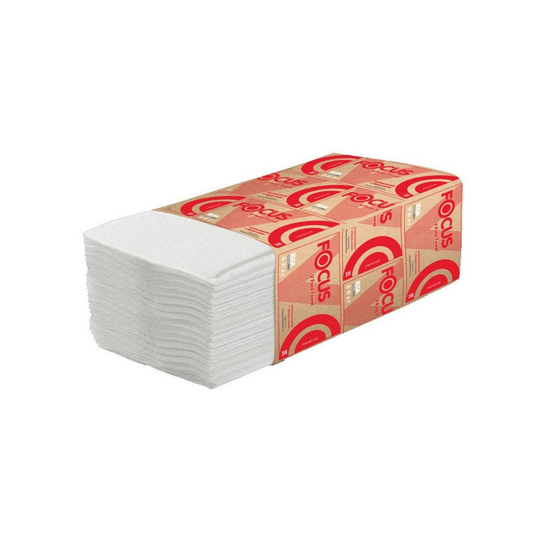 5049977 Focus, Focus hayat, Полотенце бумажное листовое сложение-V, 2 слоя, 200 л, в пачке, совместимо с Н3