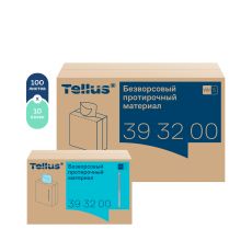 393200 Нетканный протирочный материал безворсовый Tellus, 1 слой, цвет бирюзовый, (100л в рулоне), WM5 / 10