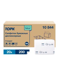 10844 Диспенсерные салфетки XPN Tellus / ТОРК, 2слоя, цвет белый, 16*23см, (200л в пачке), N4 / 20