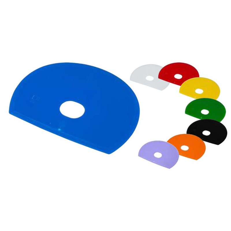 81915 FBK, Скребок для теста с отверстием, закругленный, 160х125 мм, пластик, 0,03кг (белый-1)