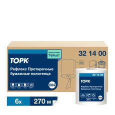 321400 Протирочная бумага Tork reflex в рул., ЦВ, 1 сл., 270 м, белый, M4 