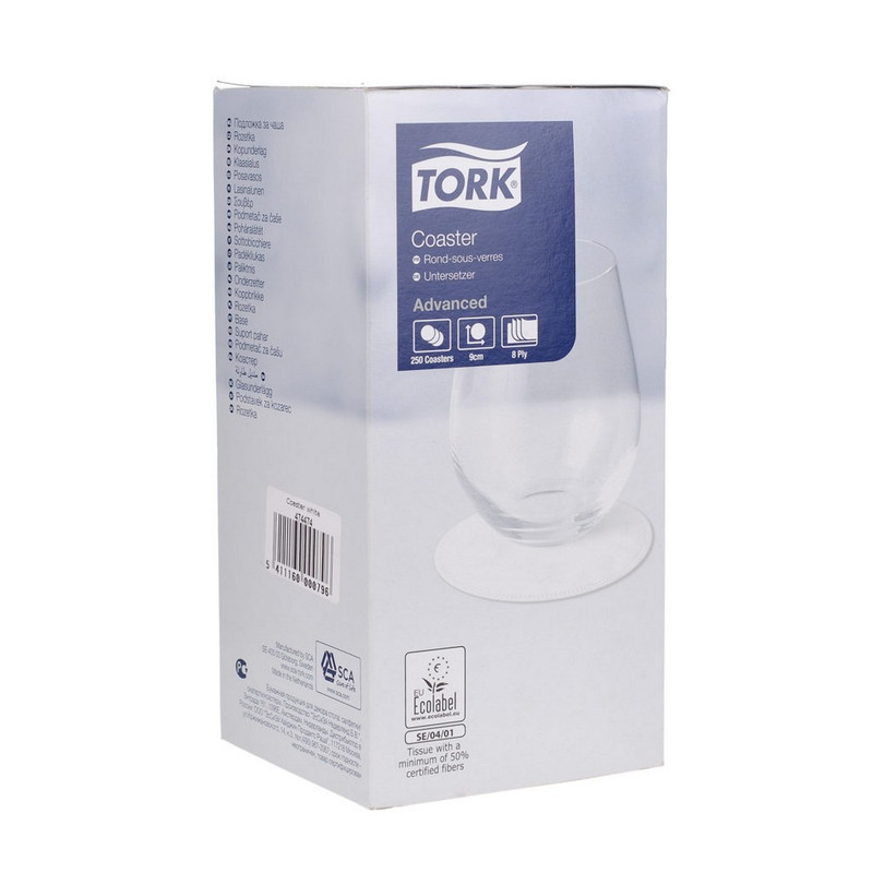 470246 Коастер ТОРК Tork (уп.250шт.)  круглые цв. бел (12 в кор.)