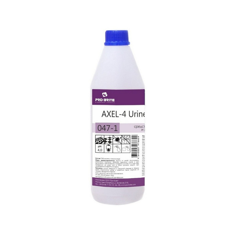 047-1 Pro-Brite, Axel-4 urine remover, Средство против пятен и запаха мочи, 1л,