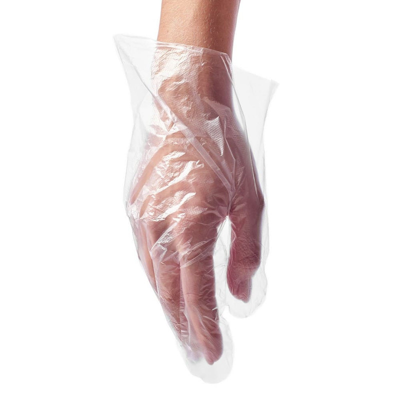606877 Перчатки полиэтиленовые одноразовые размер M  (упаковка - 100 штук,)