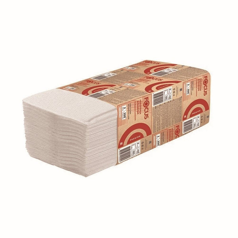 5069955 Focus, Extra hayat, Полотенце бумажное листовое Z-сложения, 2 слоя, 200 листов в пачке