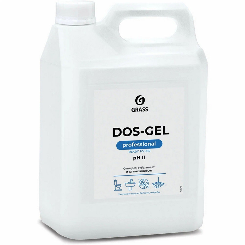 125240 Ср-во для уборки санитарных зон 5,3 кг. гель grass dos-gel professional с хлором /4