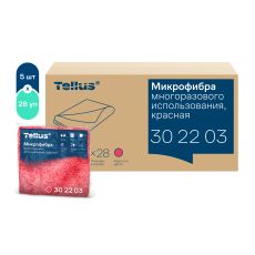 302203 Микрофибра многоразового использования Tellus (ТОРК) , цв. красный, (5шт в упак)