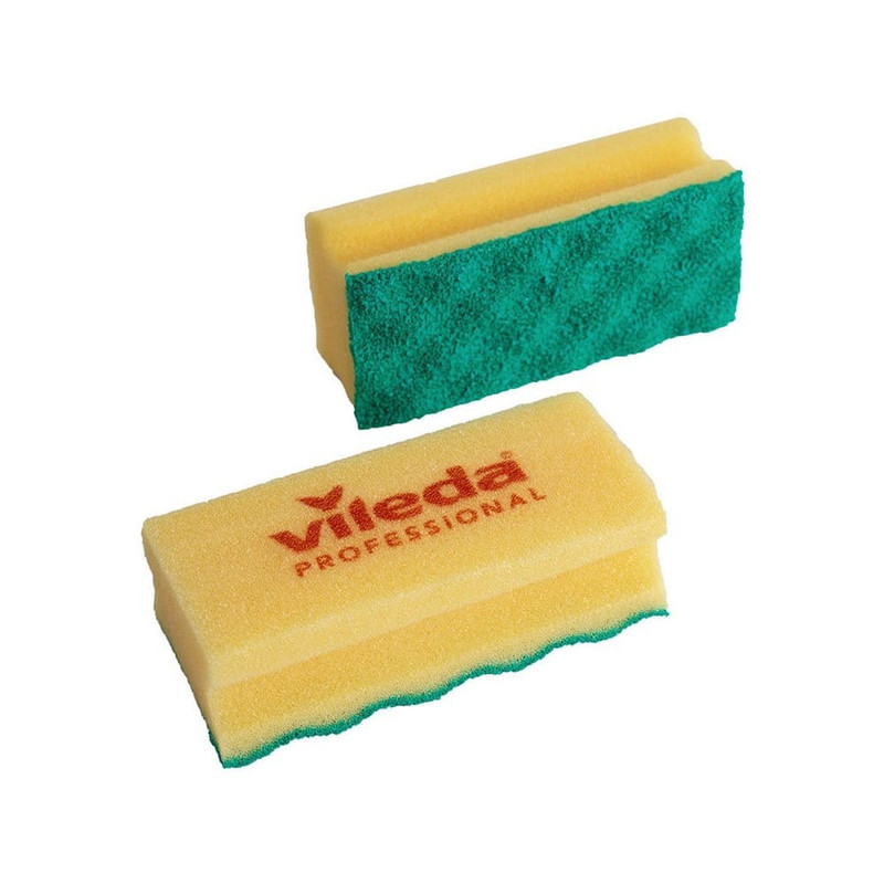 123117 Губка Виледа ПурАктив 14*6,3*4,5 см, желтый/зеленый (10 шт в уп)/ 100