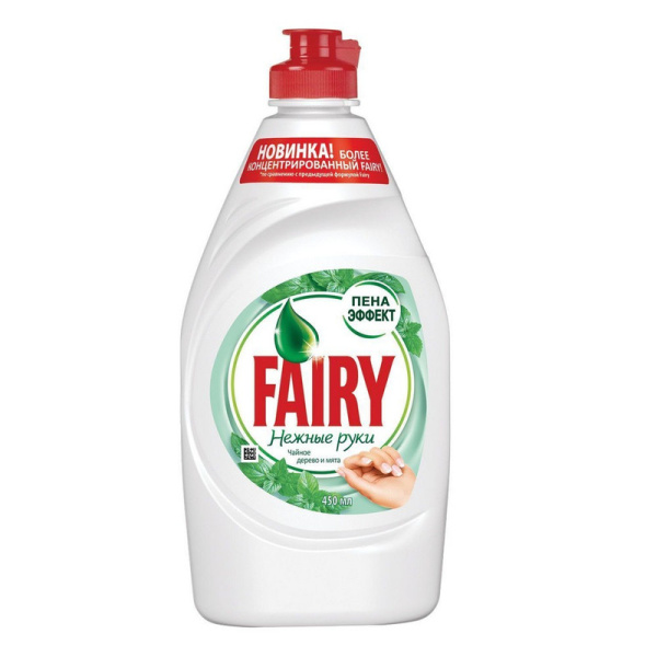 603143 Fairy, Нежные руки "Чайное дерево и мята", Средство для мытья посуды, 450мл