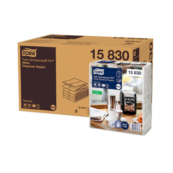 15830 Торк (Tork), Диспенсерные салфетки 2 слоя цвет белый совместим с N14