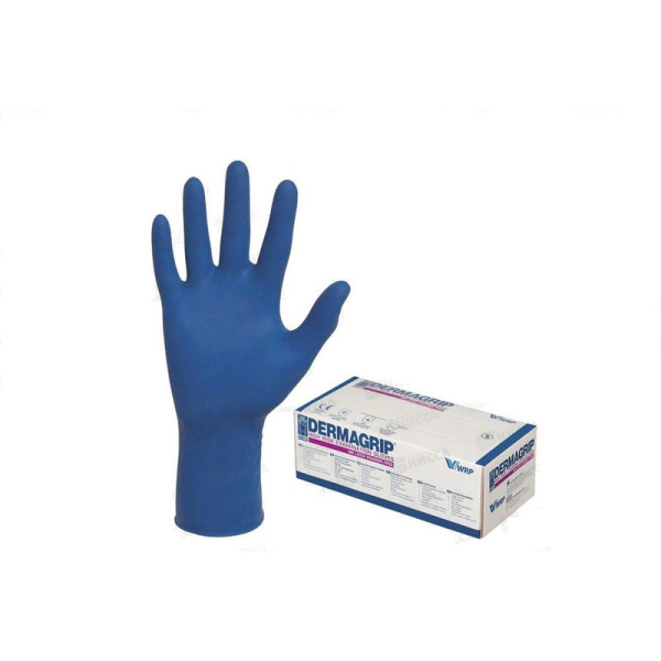 D1402-14 Dermagrip, High Risk, Перчатки латексное смотровые, комплект 25 пар, неопудренные, сверхпрочные, размер L