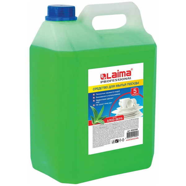 602298 Laima Professional, Алоэ Вера, Средство для мытья посуды концентрат, 5 л,
