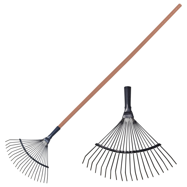 КМ000881 Грабли ширина 35 см, черенок 120 см веерные проволочные, 20 зубьев 