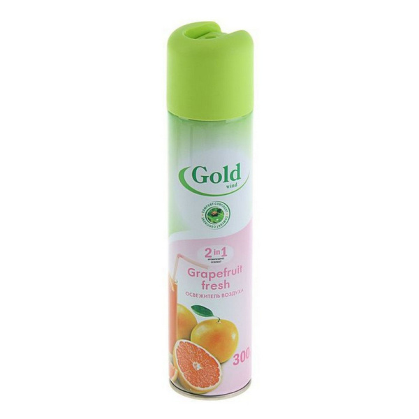  Освежитель воздуха GOLD WIND 300 мл.(аэрозоль) Грейпфрут (Grapefruit fresh)/12