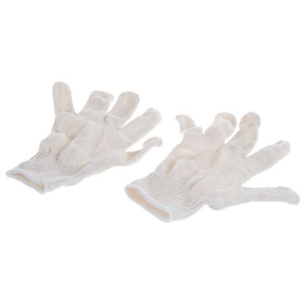 301-10 Перчатки х/б без ПВХ, 10 класс, цвет белый