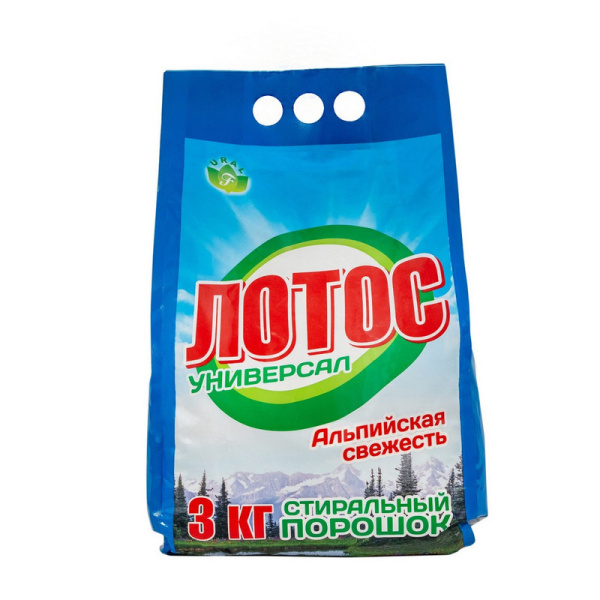 Flora Ural, "Лотос "Универсал", Порошок стиральный (автомат+ручная стирка), 3 кг