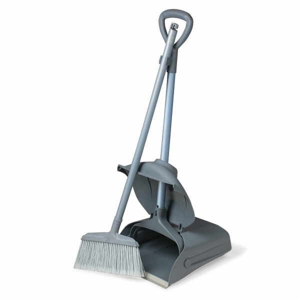 601508  Совок для мусора ЛАЙМА "Проф" 94см  закрывающийся, + щетка, на рукоятках 