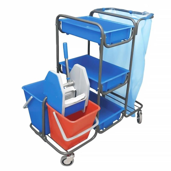 1022830 (1023790) Тележка пласт 2х18 л с отжимом