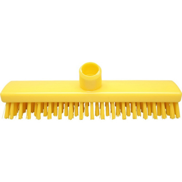 201534 Щетка-скраб fbk для пола и стен, с подачей воды, щетина жесткая желтый цвет 280х50