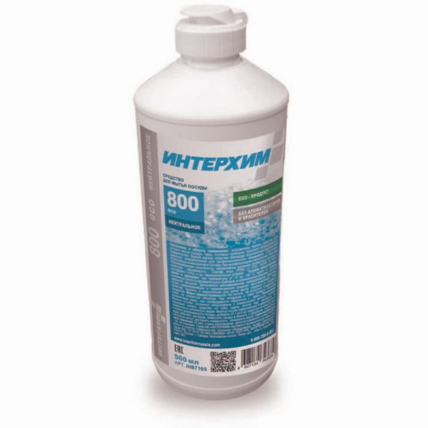 ih87150, Интерхим, Интерхим 800 Eco, Средство для ручного мытья посуды нейтральное 0,5 л