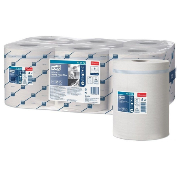 473472 _ВЫВОД_   Протирочная бумага с центр.вытяжкой ТОРК 150,8 м 2 слоя цв.бел совм. с M4 450 л. в рул. (6