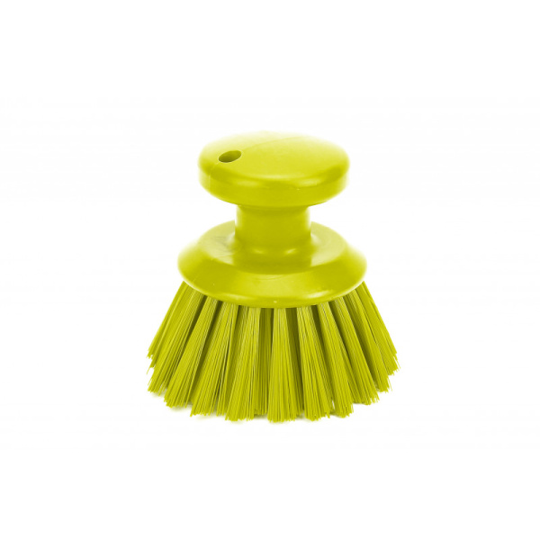 1310-6 Круглая ручная щётка Ø90x125, ворс 50 мм жесткий ворс, желтая