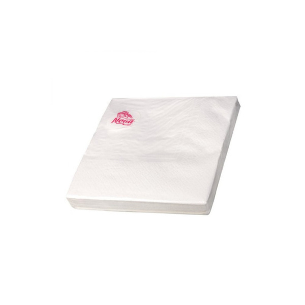 127930, "Nega", Салфетки бумажные, 20 штук, 33 х 33 см, 3-х слойные, белые