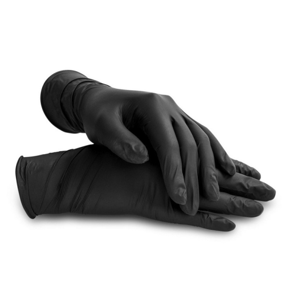 V8-0075 Linger, Перчатки нитриловые 50 пар (100 штук) размер L, цвет черный