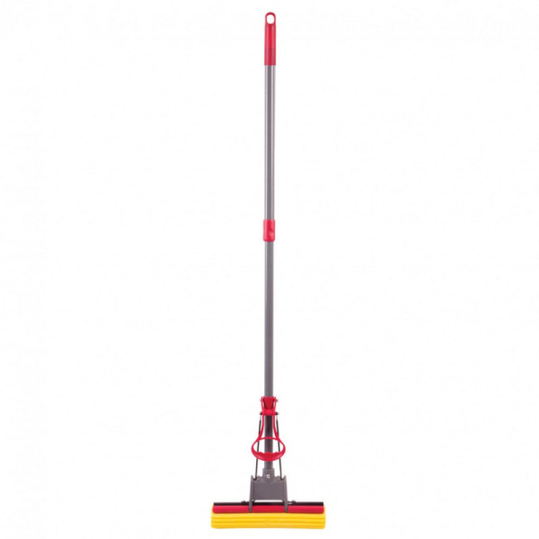 603596 ЛАЙМА Швабра самоотжимная, роликовый отжим, насадка PVA, 27см, черенок 70-125см