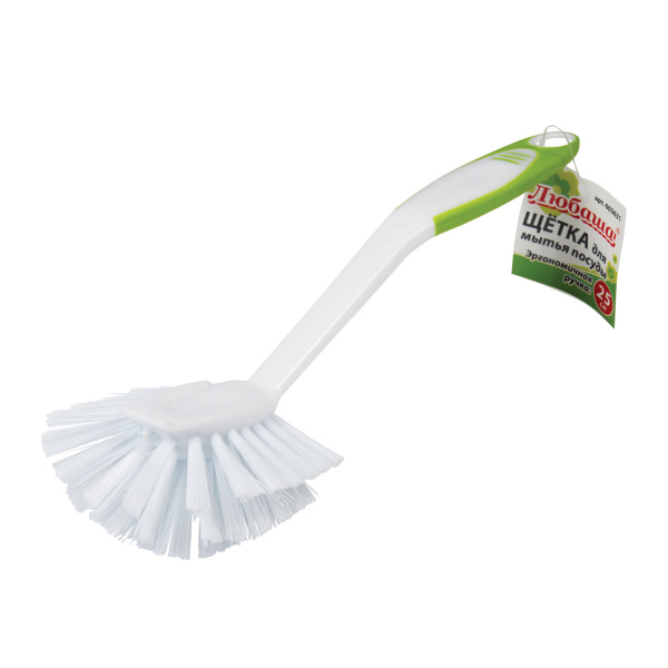 603631 НД_ Щетка для мытья посуды любаша 25см пластик, ручка с пвх покрытием