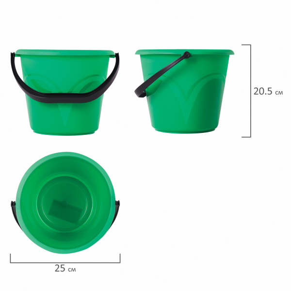 603891 НД_ Ведро 6л. лайма без крышки, пластик, пищевое, с глянцевым узором, цвет зеленый, мерная шкала