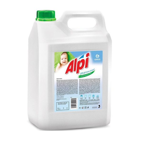 125447 Grass, Alpi, Гель-концентрат для стирки детских вещей, 5л канистра
