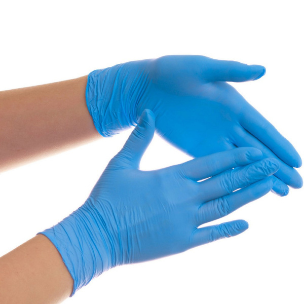 NIT5000M ADM, Перчатки нитриловые 50 пар (100 штукук) размер M, цвет голубой