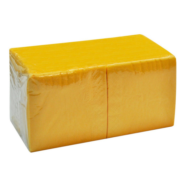 Зефир, Салфетки сервировочные 400 штук, в пачке 1 слой цвет желтый (8 штук, в упаковке)