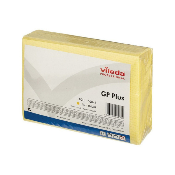 100846 Салфетка для уборки Виледа ДжиПи Плюс, 35*50 см, желтый (25 шт в уп)/ 150