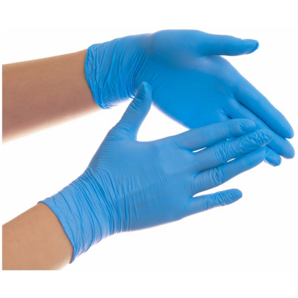 111887 Прочные, Перчатки нитриловые цвет синий, размер  XL, 50 пар (100 штук)