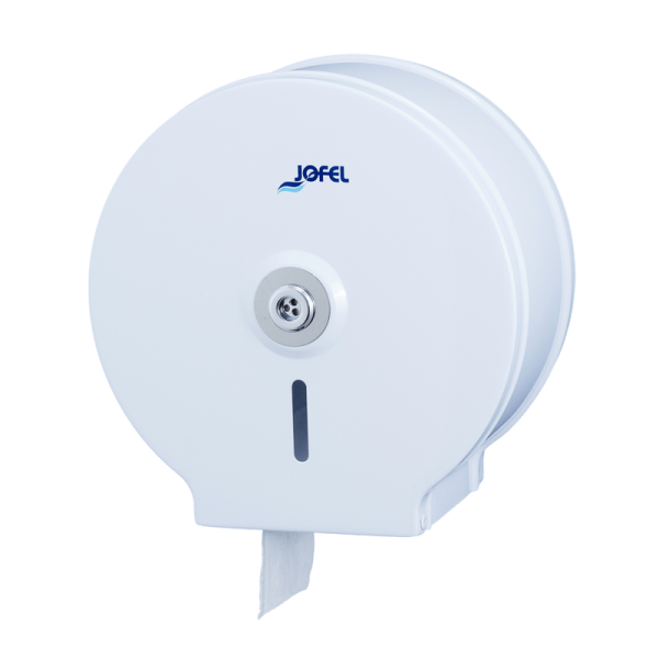 AE12400 Jofel, Classica, Диспенсер для рулонной туалетной бумаги металлический, цвет бел, 1 рулон - 200 м, втулка диаметр - 55 мм