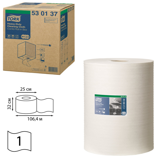 ВЫВОД 530137 Нетканный материал в рулоне  106,4 м. цв. бел 38х32 см (ДхШ) совм. с W1/W2/W3 280 л. в рул. (