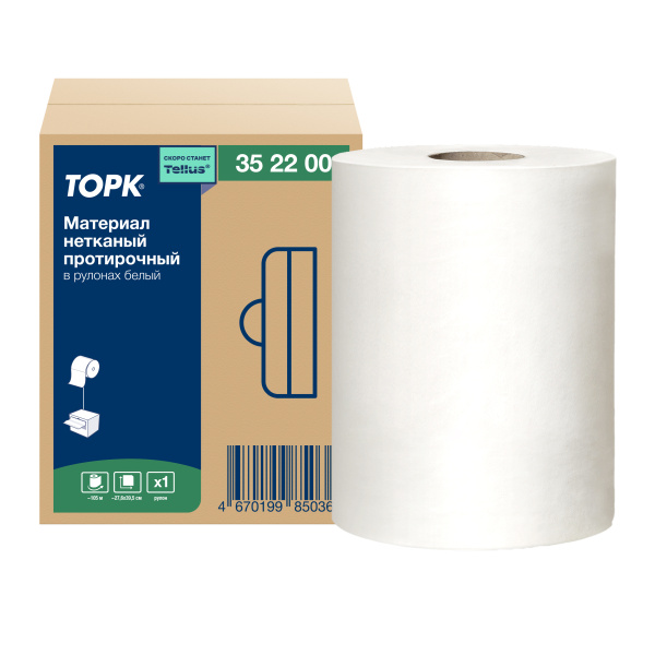 352200 Протирочный материал TORK,  нетканный белый 105м, 1слой