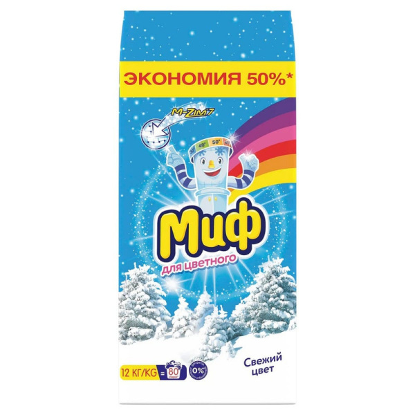601583 Миф, Expert Color "Свежий цвет", Порошок стиральный автомат, 15 кг