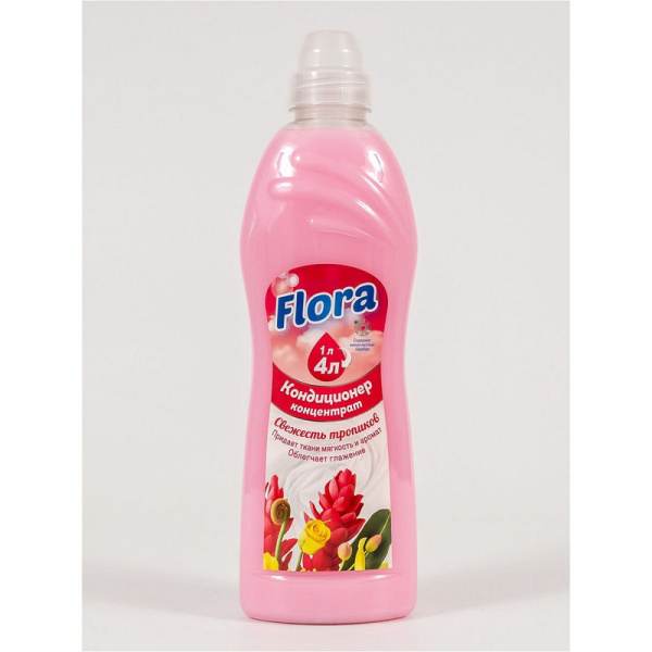 Flora, Свежесть тропиков, Кондиционер-ополаскиватель для белья концентрат 1л,